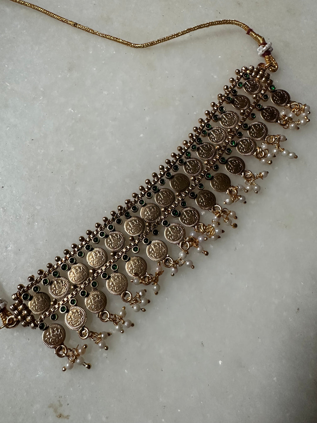 Sona coin choker necklace set