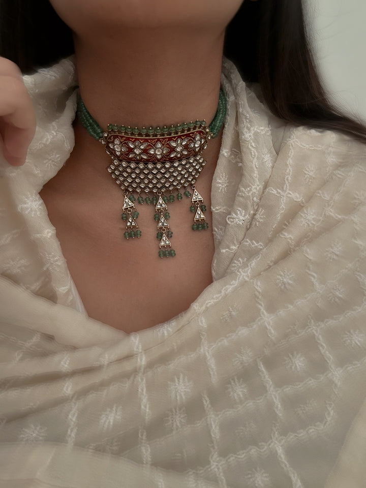 Lal bridal aad necklace set