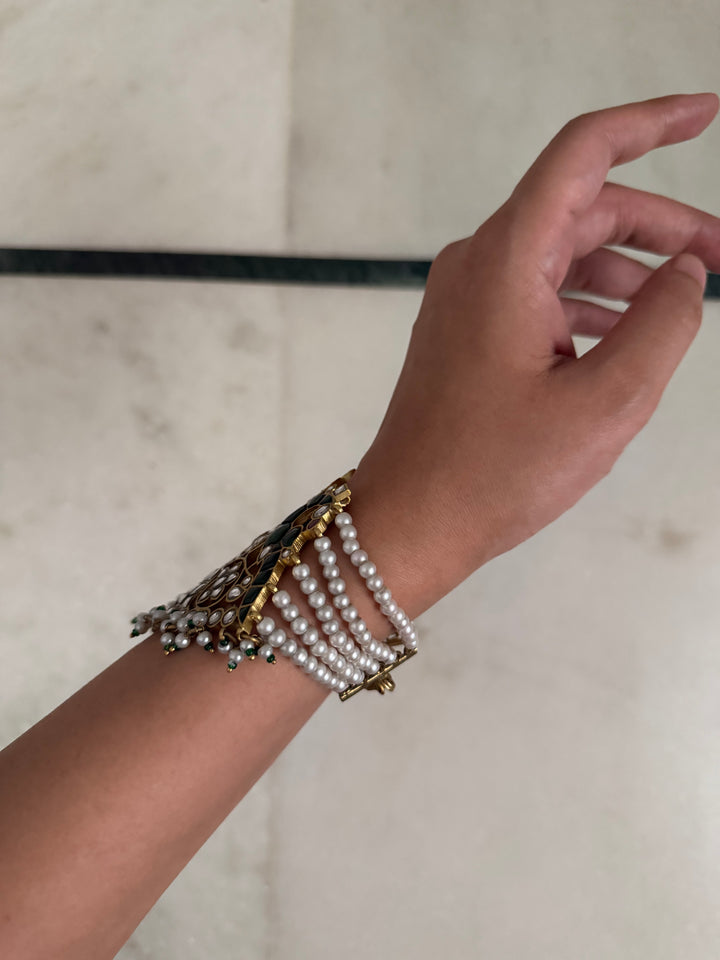 Peacock bridal bracelet