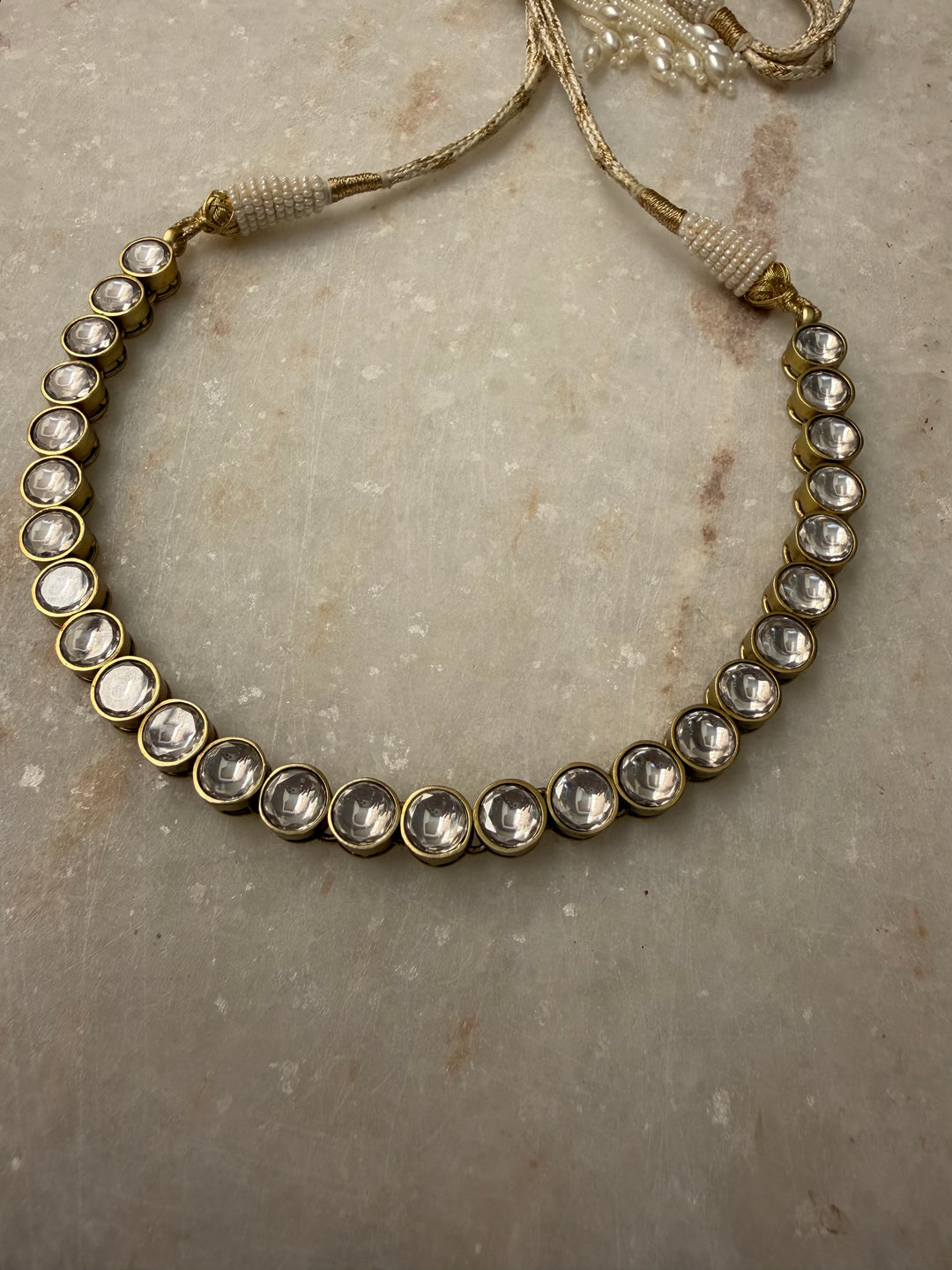 Classic round polki necklace