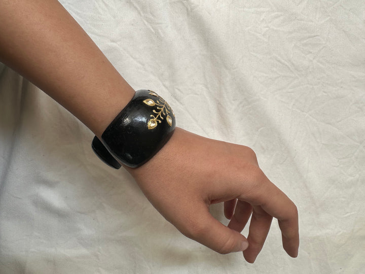 Jadau ebony wood bracelet