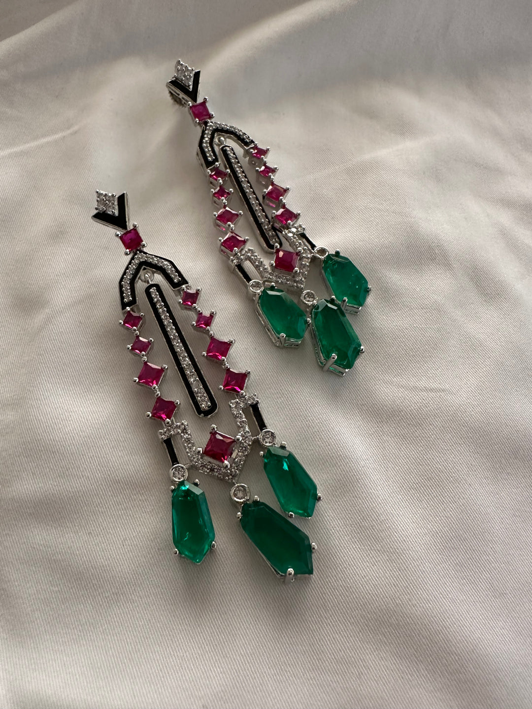 Gerbera art deco earrings