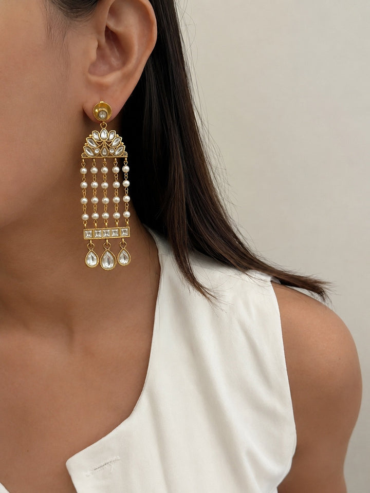 Lotus shaam white earrings