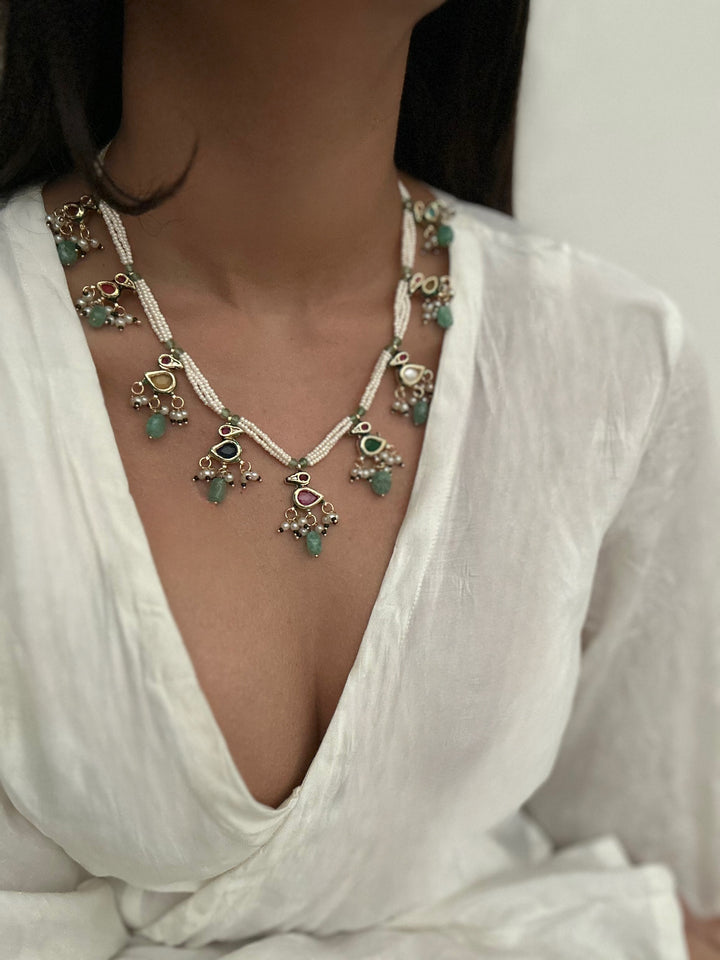 Birdie moti necklace set
