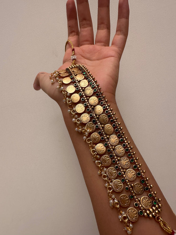 Sona coin choker necklace set