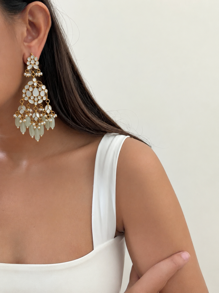 Misty flower mop earrings