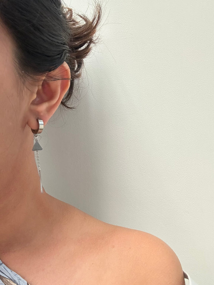 Triangle charm earrings