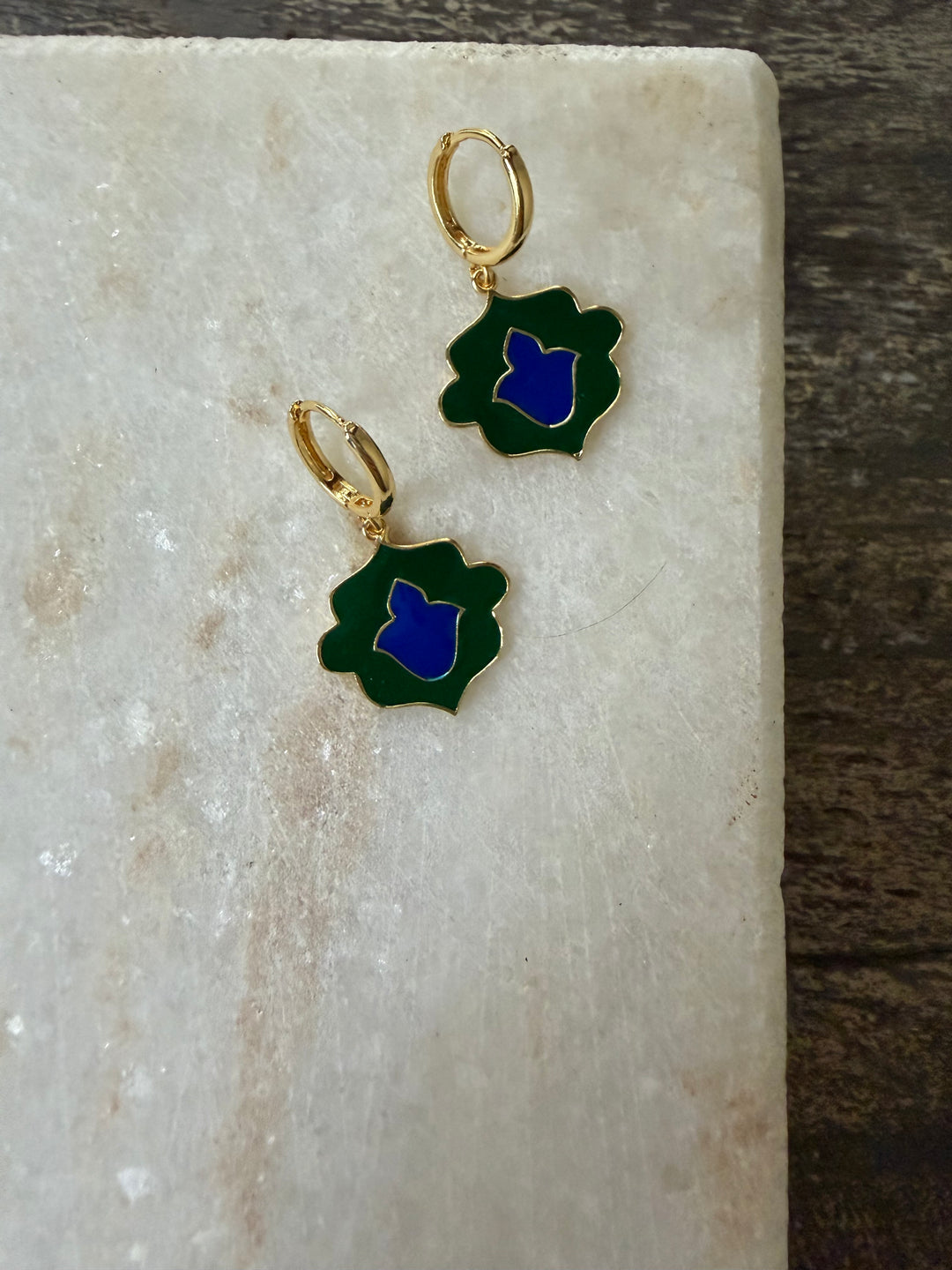 Jaiour art deco green earrings