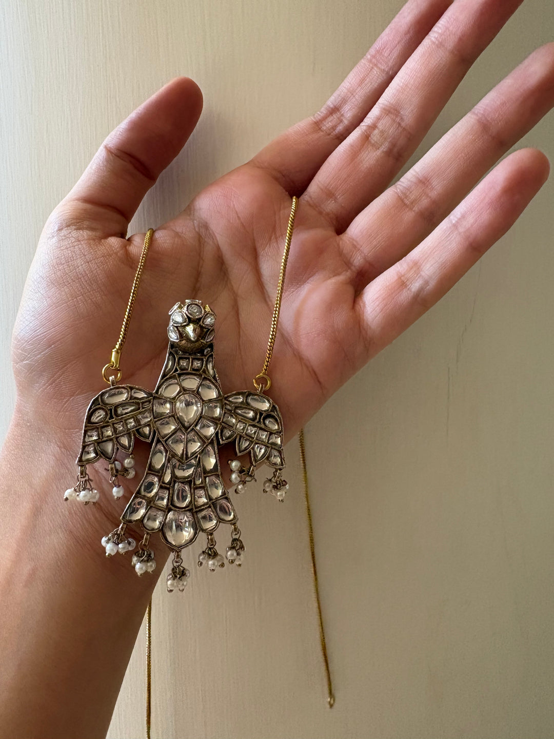 Peach haven eagle necklace