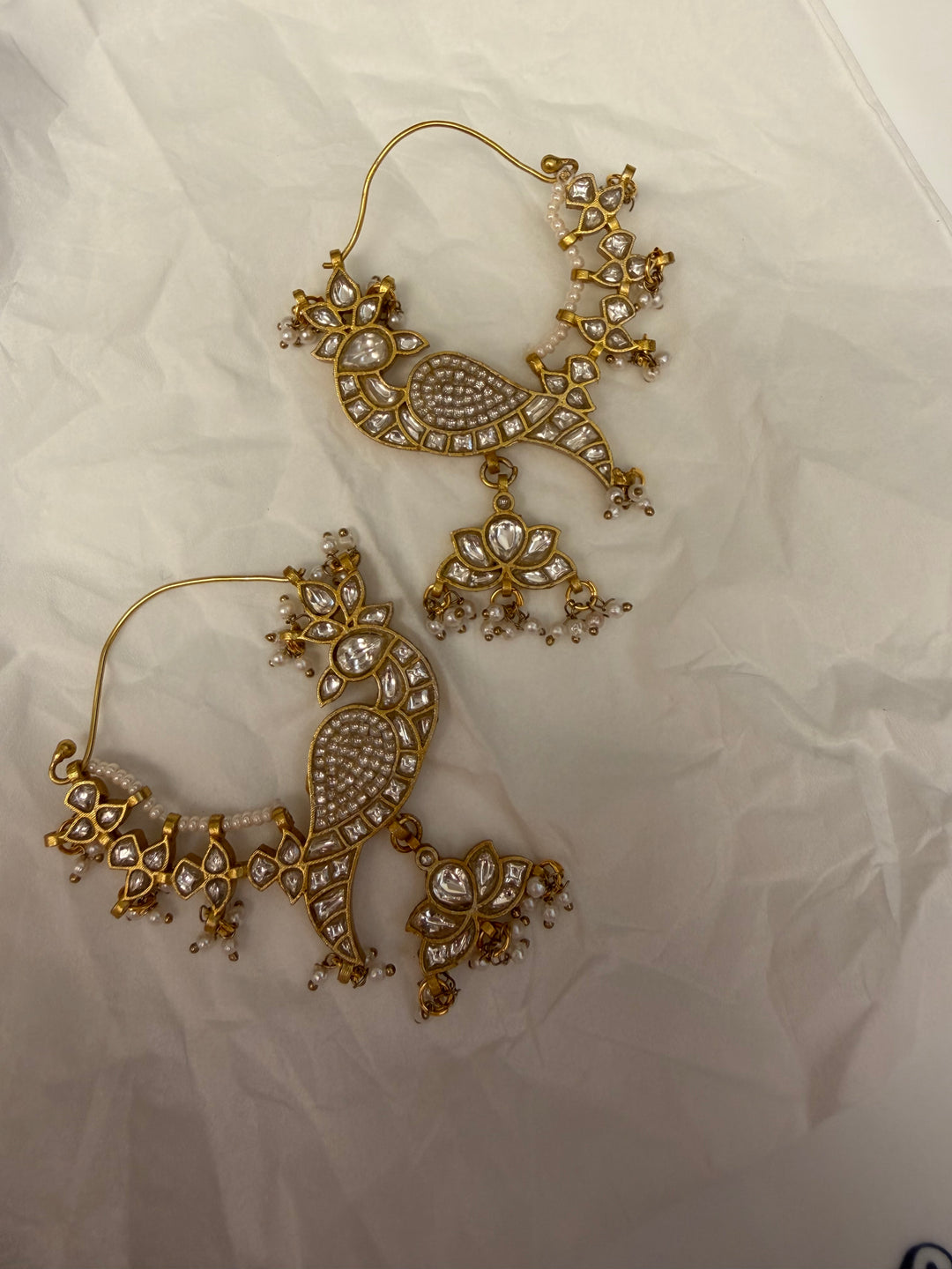 Peacock jhumka earrings