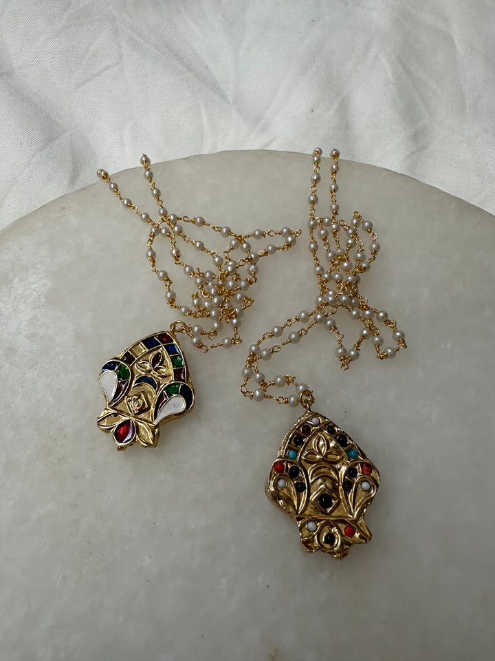 Navratan fish necklace