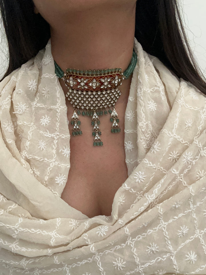 Lal bridal aad necklace set
