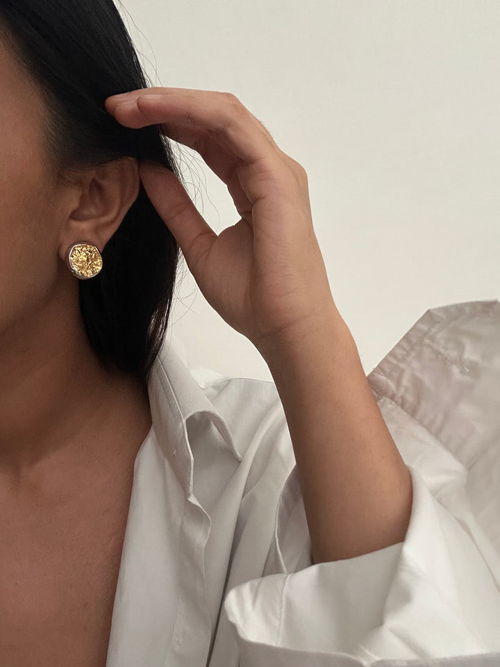 Molted Gold Stud Earrings