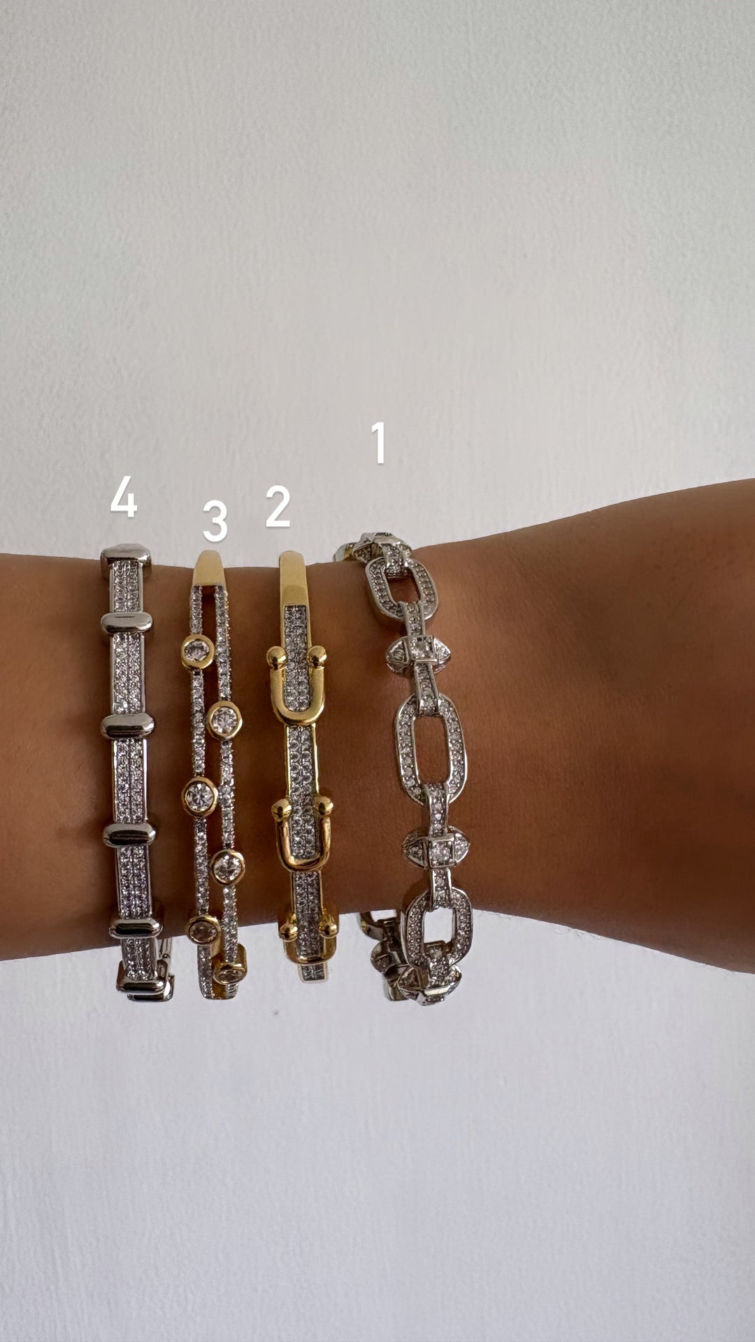 Diamonds stackable bracelets