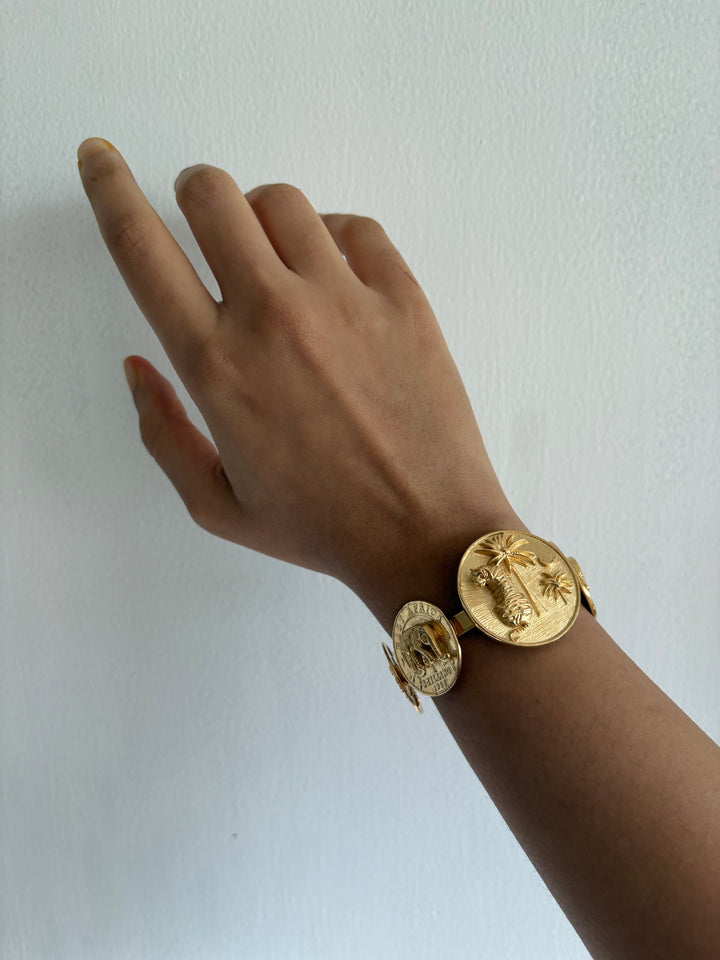 Majestic tiger coin bracelet