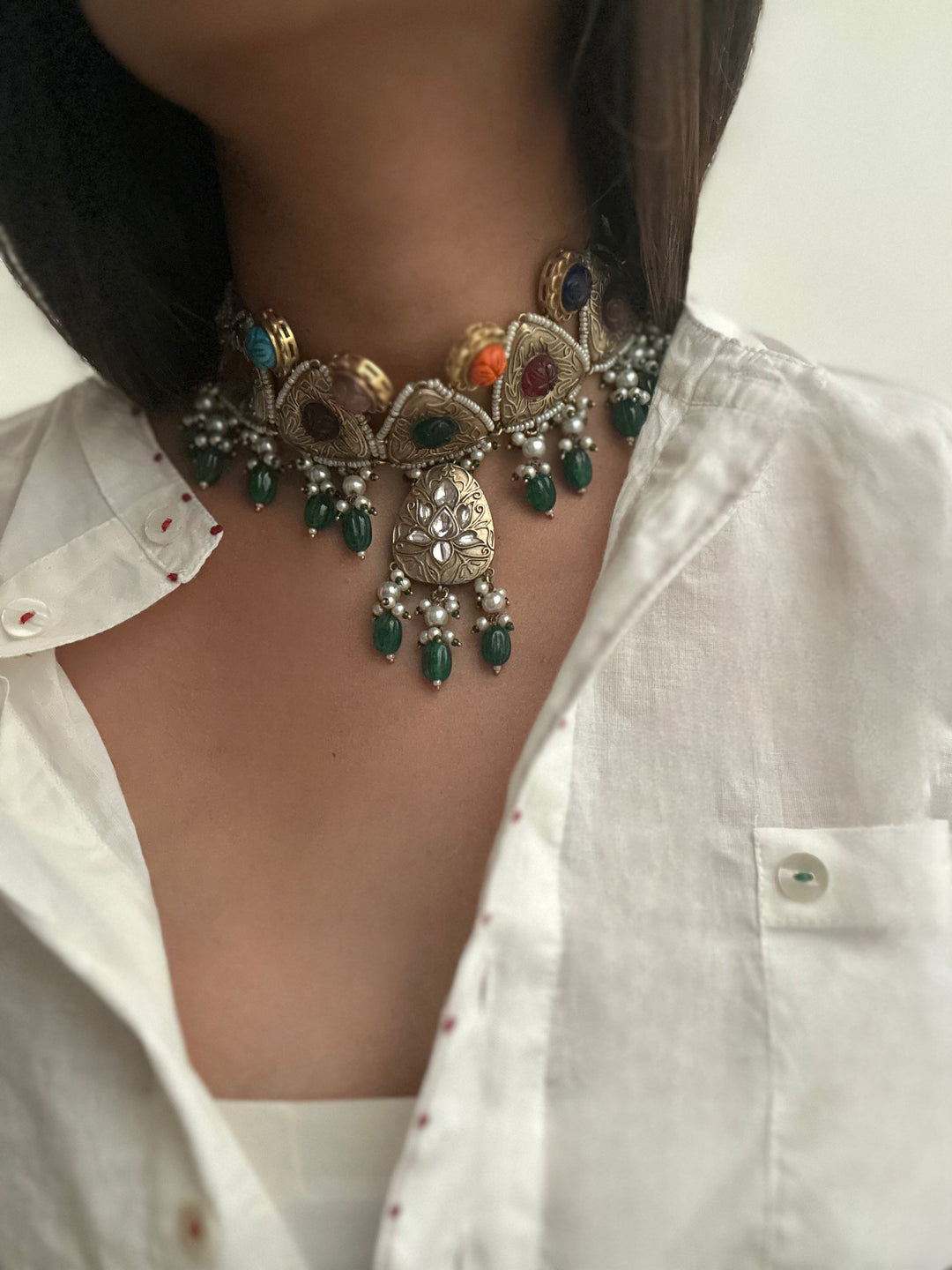 Navratan shala necklace