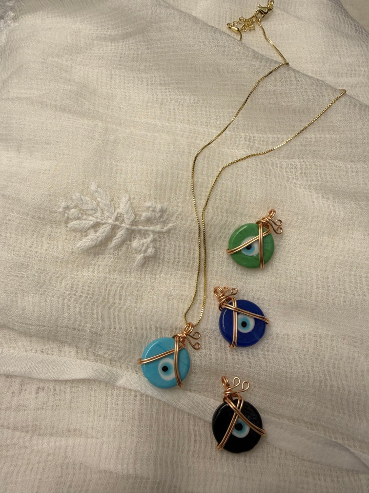 Evil eye charm necklace
