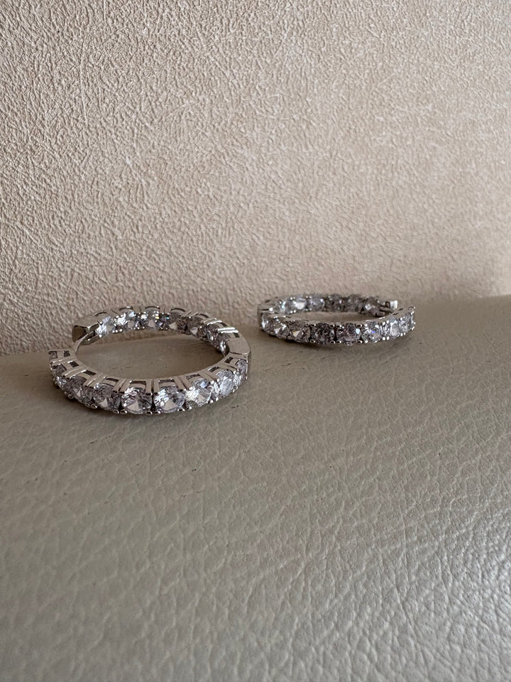 Diamond hoop earrings