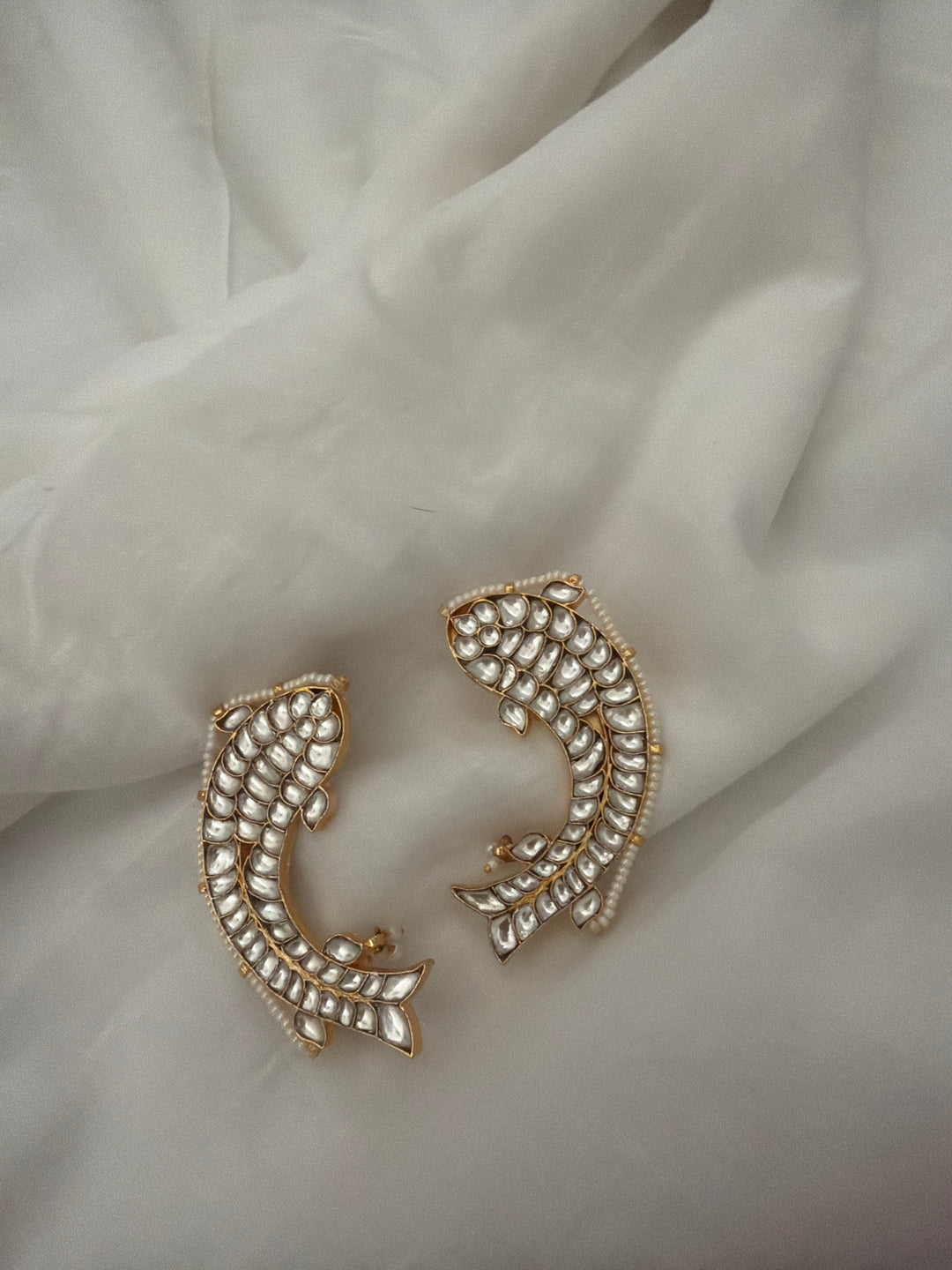 Bhanjeo fish ear cuff earrings