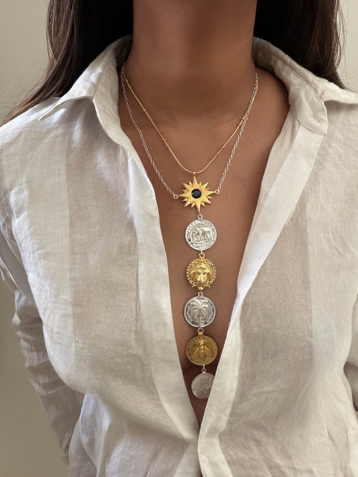 Dhora long coin necklace