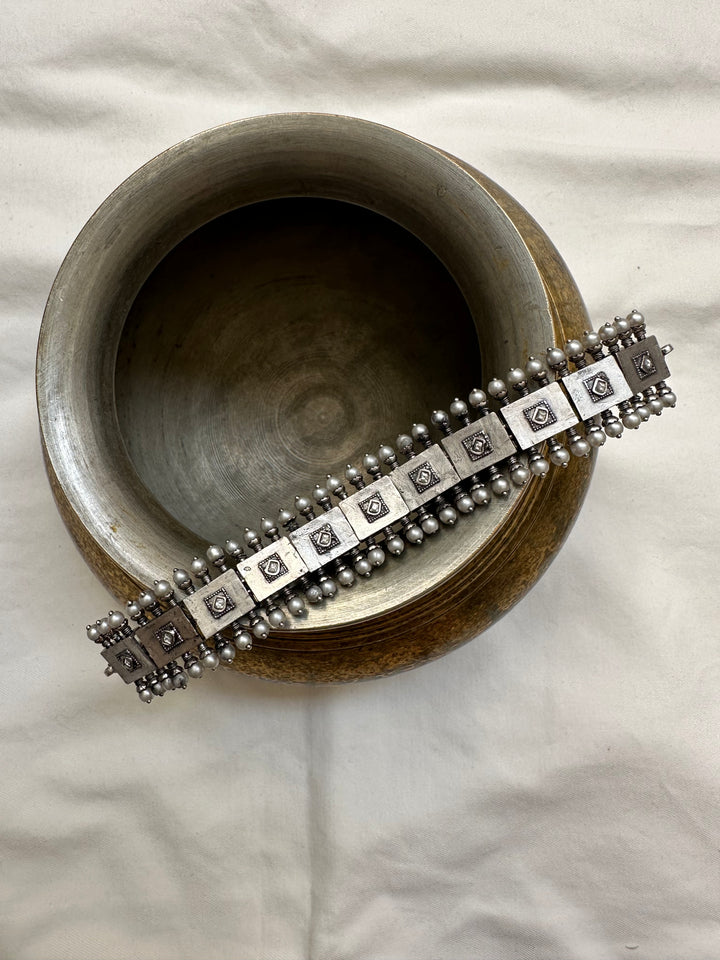 Mughal silver necklace