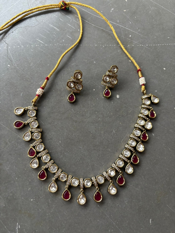 Kundan Drop Necklace Set