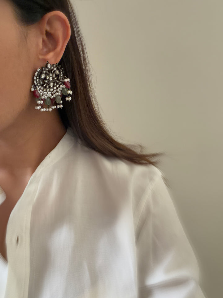 Charcoal abroo earring