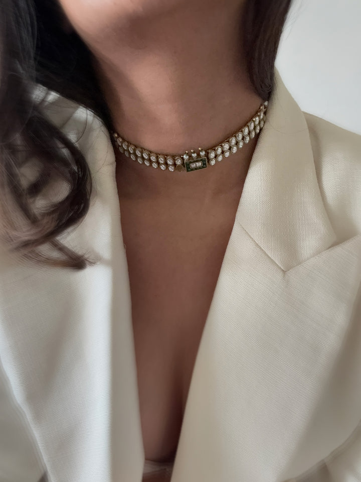 Sleek choker necklace set