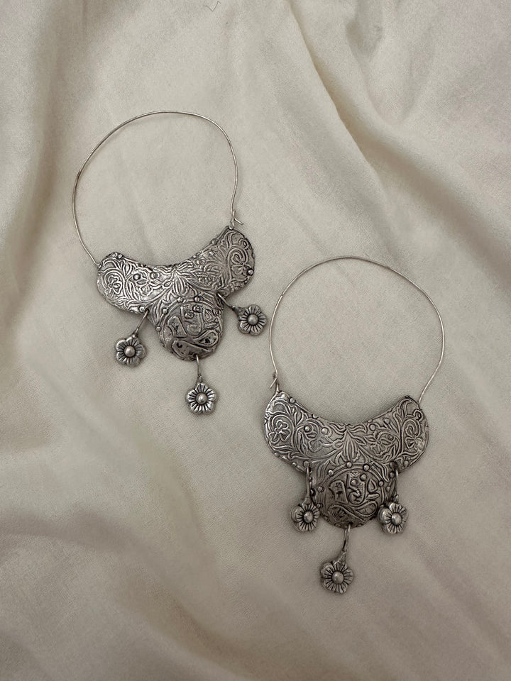 Thanpa Flower Hoop Earrings