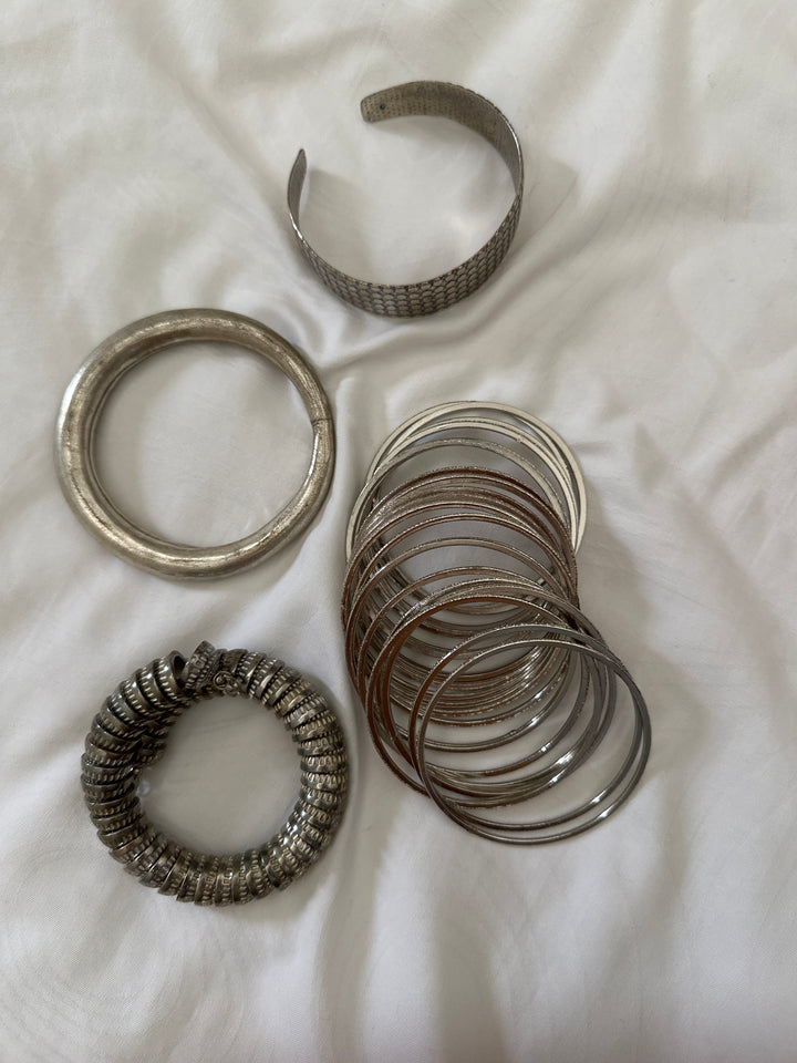 Stack of vintage bracelets