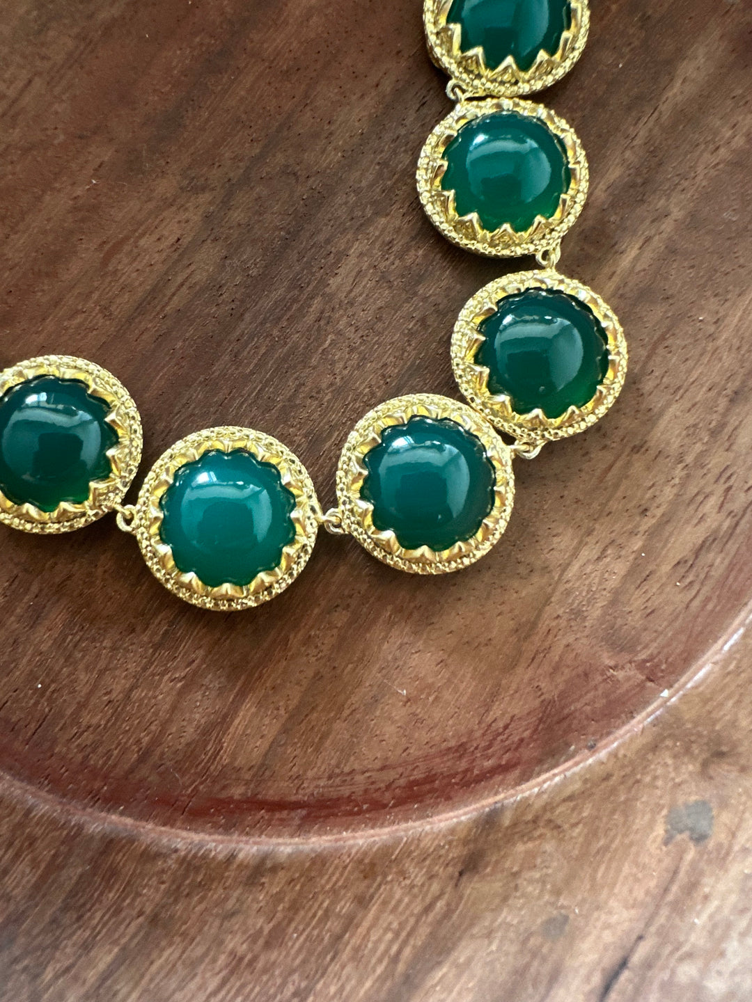 Green onyx round bracelet
