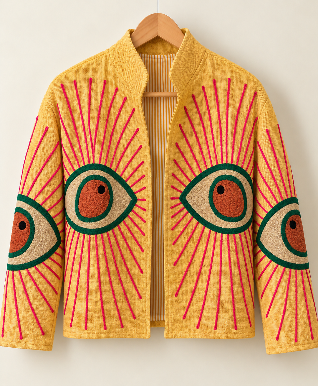 Embroidered evil eye jacket