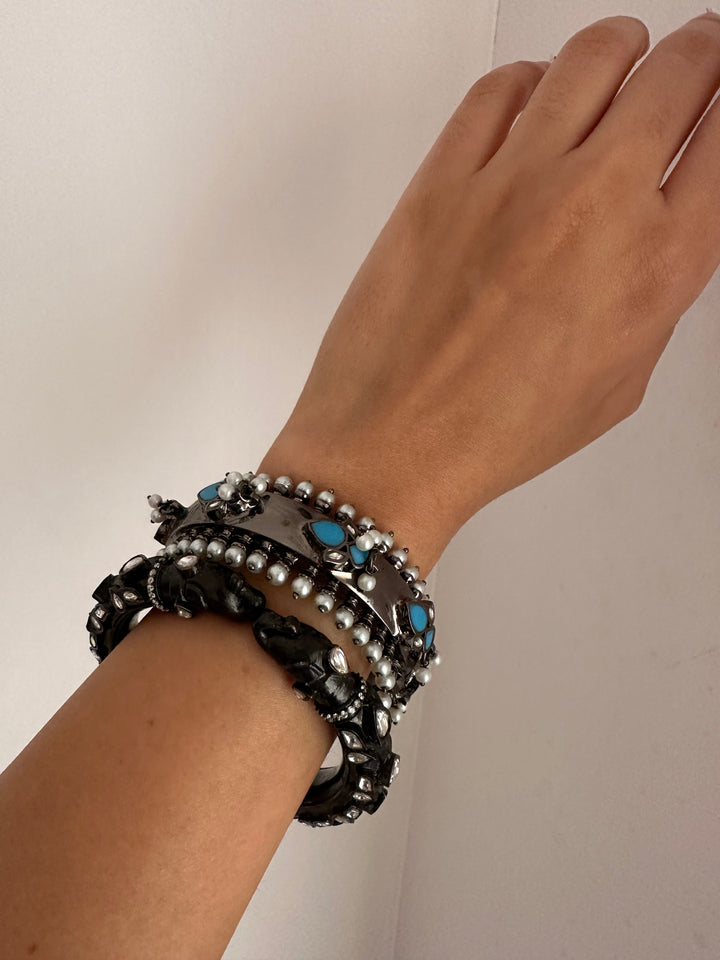 Charcoal bangle bracelet