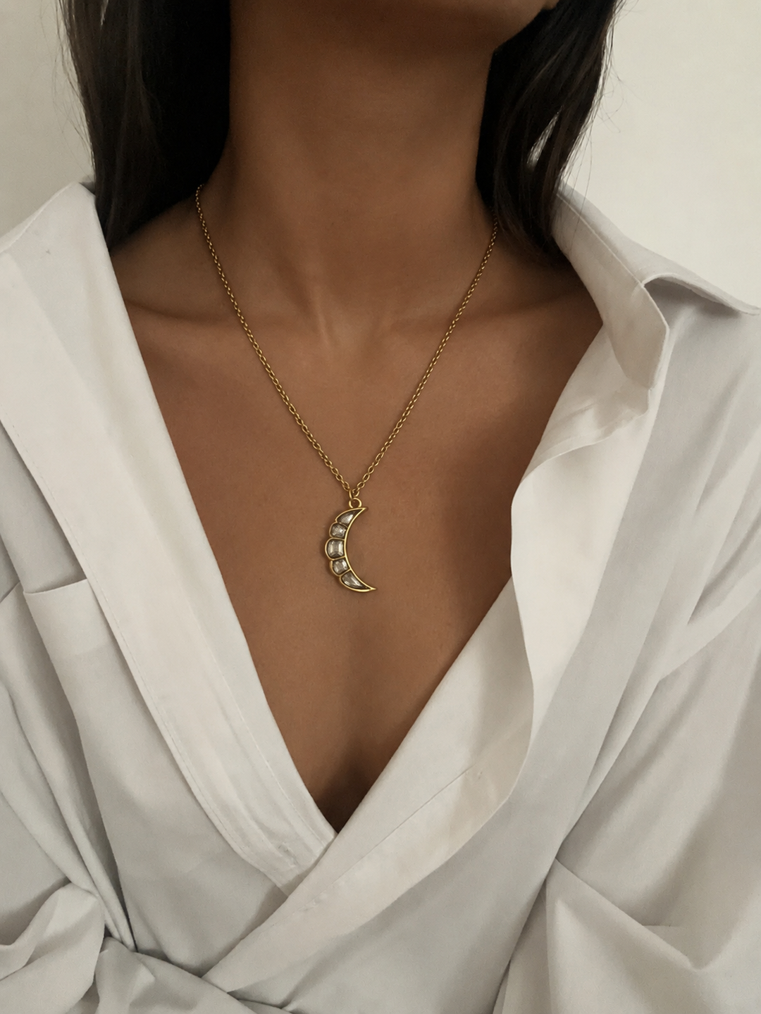 Moon kundan necklace