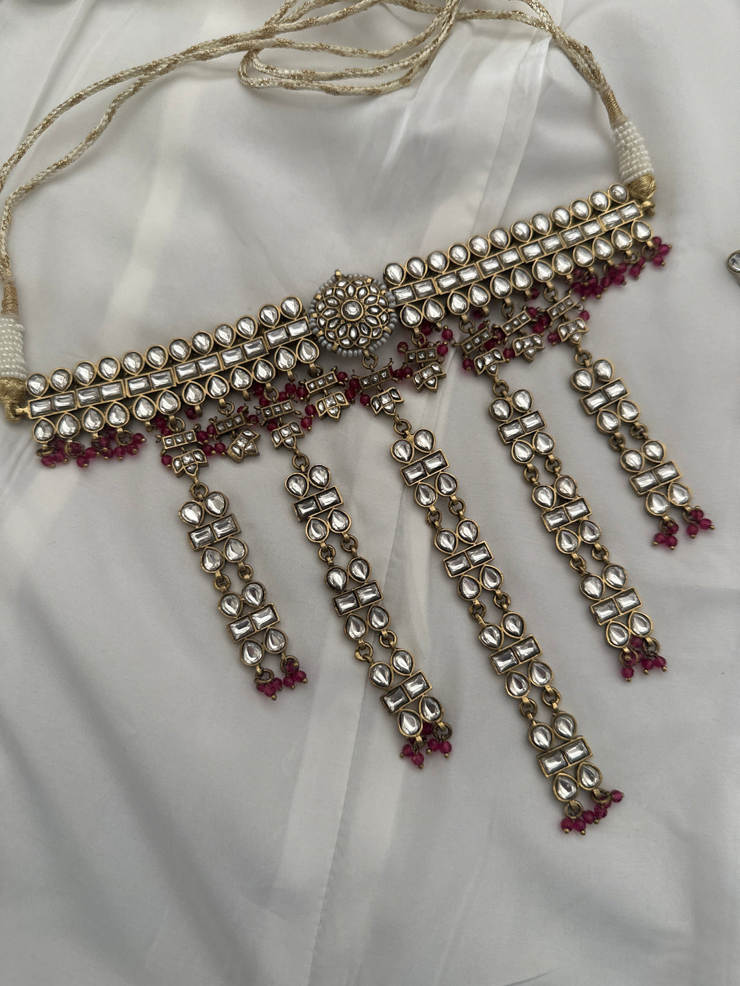 Makhili red necklace set