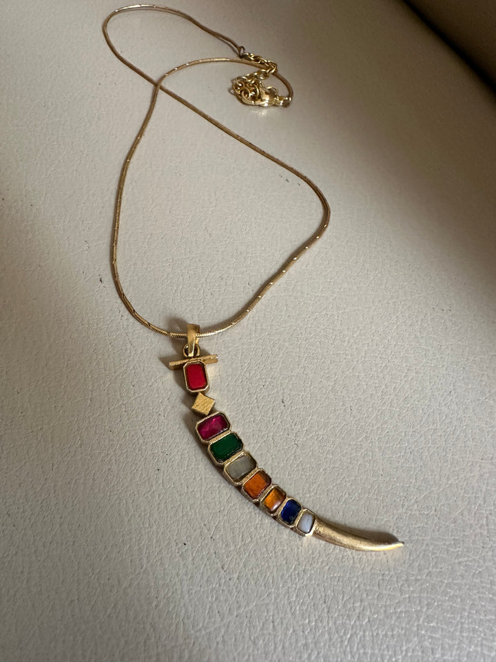Crescent multi necklace
