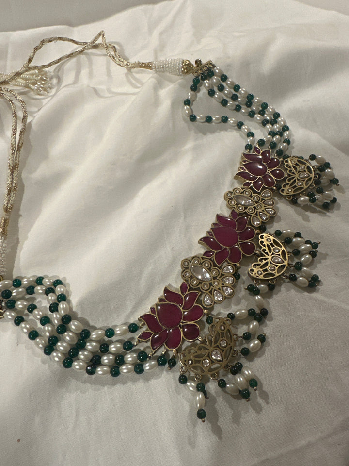 Kamal gulabi necklace