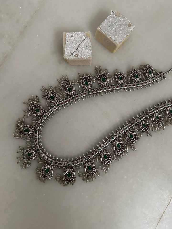 Silver temple necklace