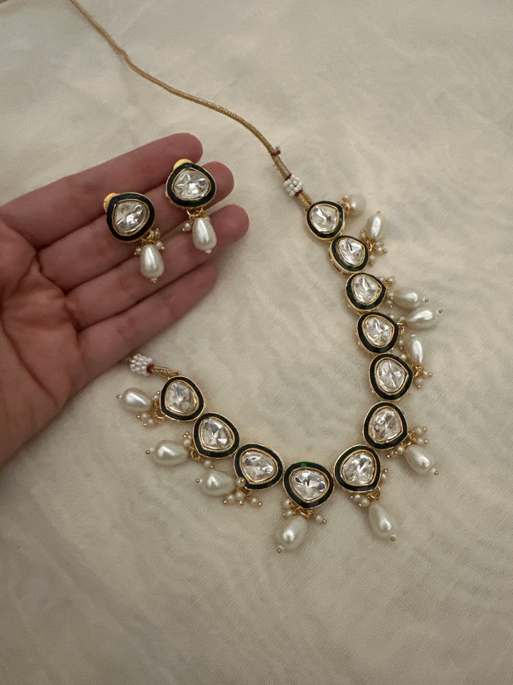 Shaima kaach polki necklace set