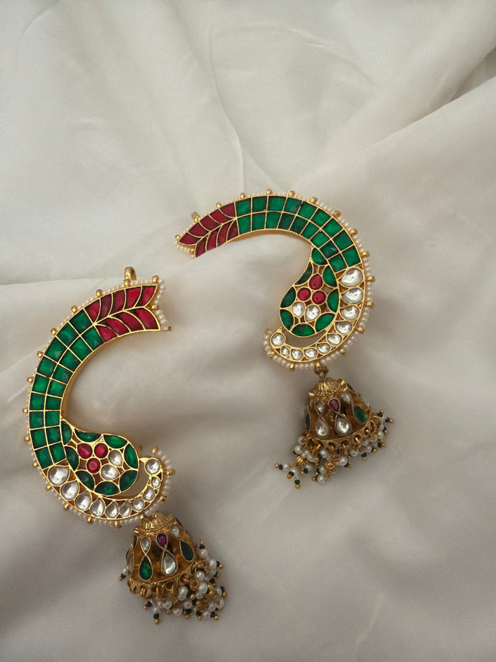 Bhanjeo green ear cuff earring