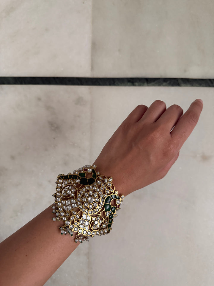 Peacock bridal bracelet