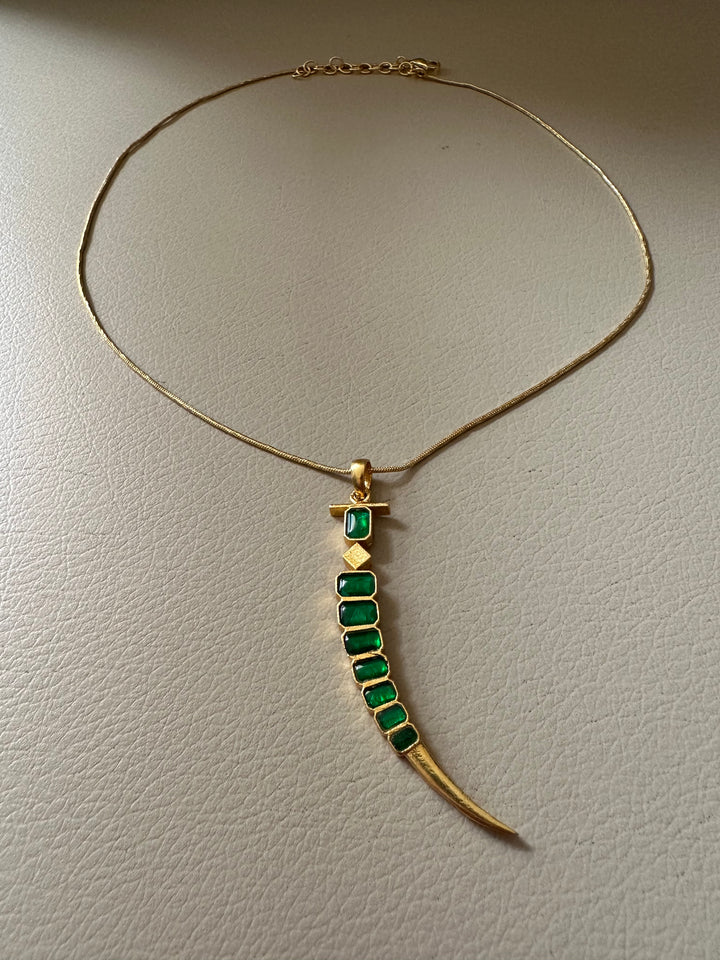 Crescent green necklace