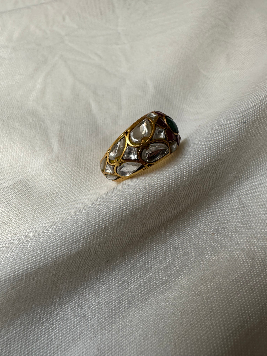 Jadau pushteni band ring