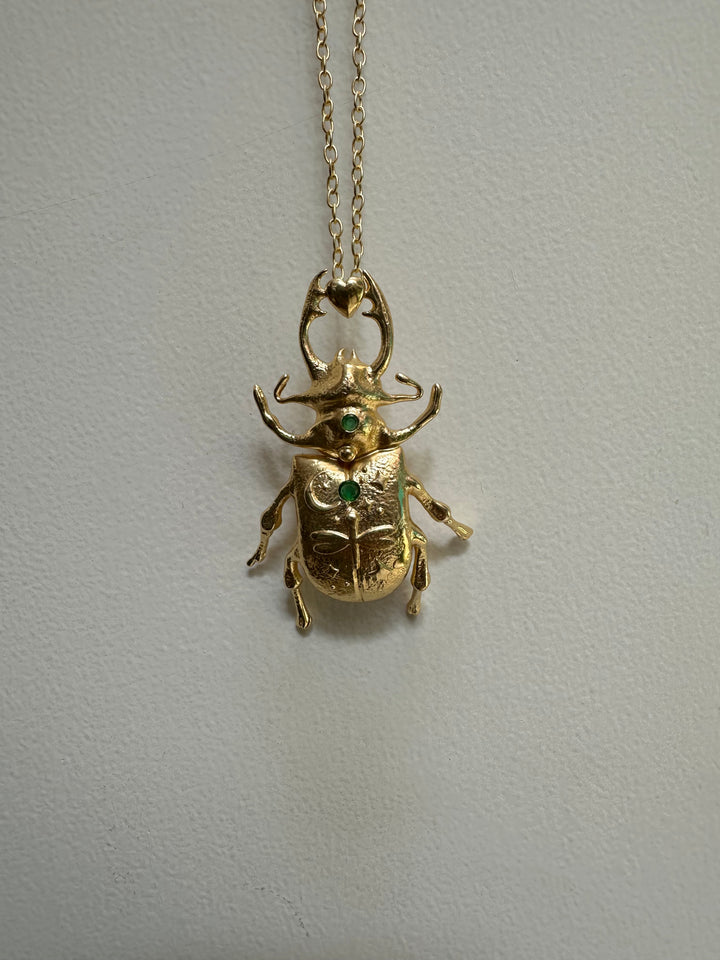 Beetle fly necklace