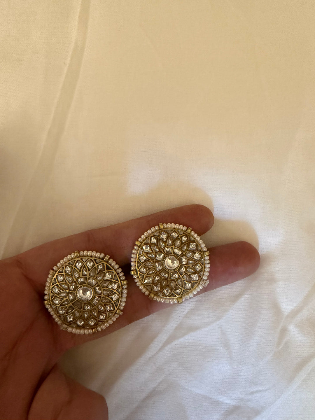 Chakra jadau stud earrings