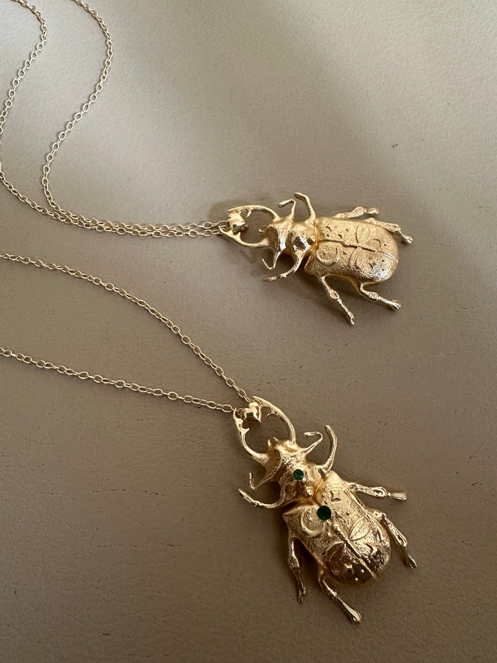 Beetle fly necklace
