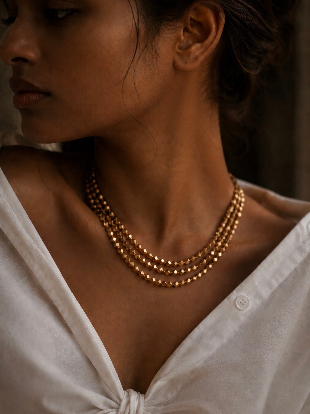 Golden strand necklace
