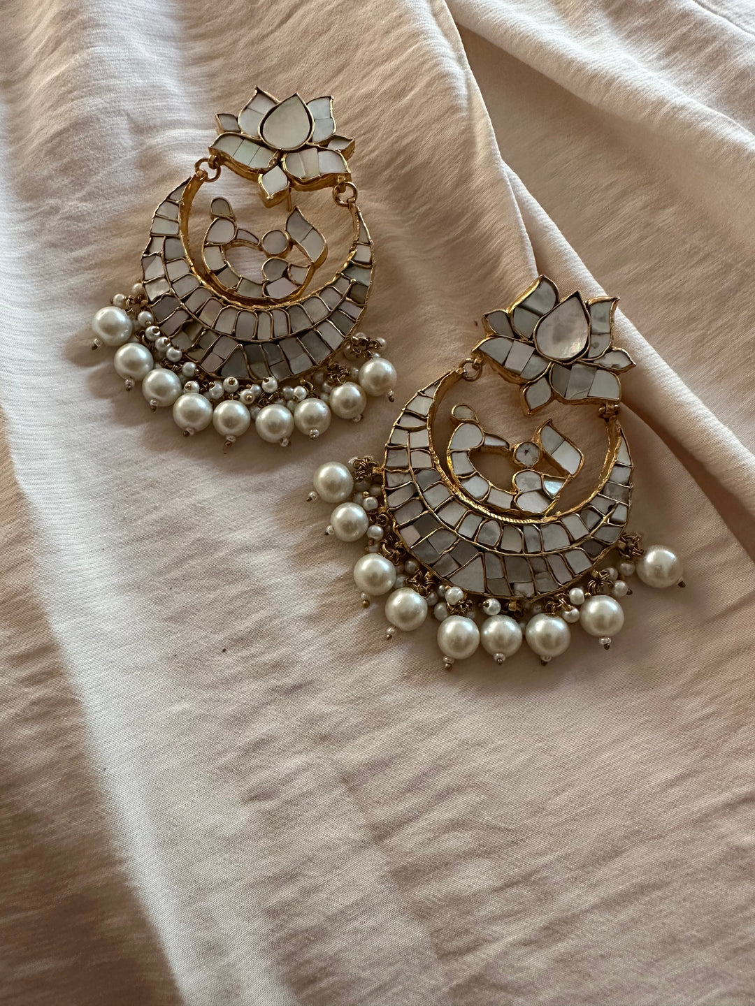 Chandbala Milky Earrings