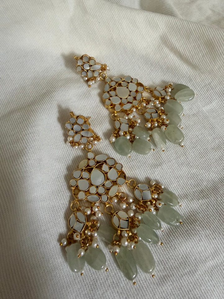 Misty flower mop earrings