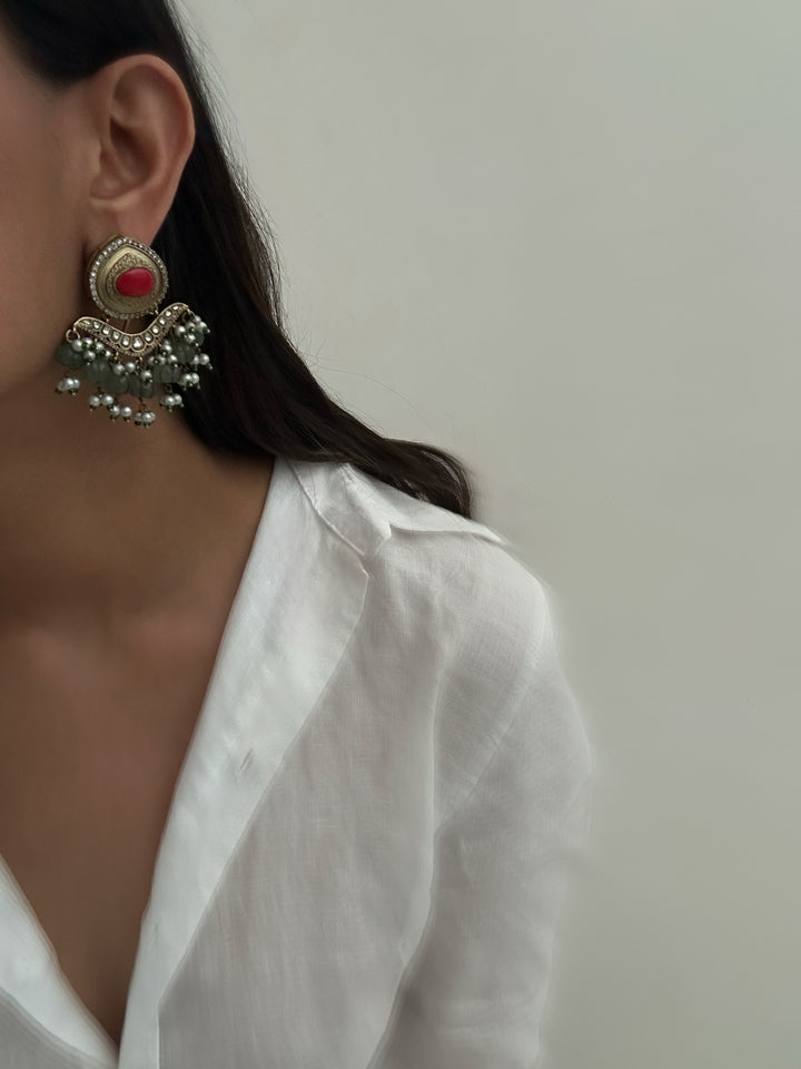 Navratan antique earrings